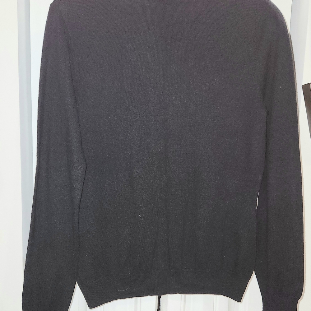 MERONA Black Sparkly Button Down Cotton Long Sleeve Cardigan Sweater Medium - Picture 6 of 7